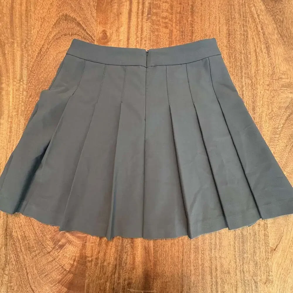 Sunday Best Skirt Womens 4 Gray Pleated Twill Mini Skater School Uniform Tennis